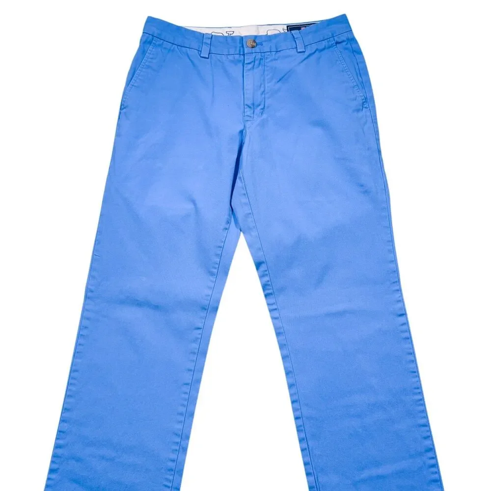 Vineyard Vines Mens 30x32 Blue Slim Fit Breaker Chino Pants Cotton Casual